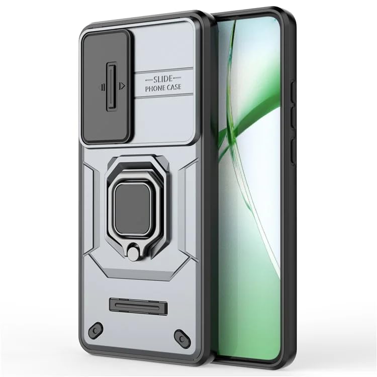 Image of Glaxx Heavy Duty Armor Back Case Cover for Oneplus Nord CE 4 5G - Magnetic Kickstand Ring with Camera Shutter Protection, Rugged Bumper Hard Back Cover for Oneplus Nord CE 4 5G (PC & TPU|Silver)