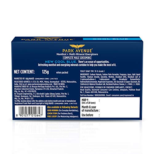Image of Park Avenue Bathing Soap, Cool Blue, 125g Carton