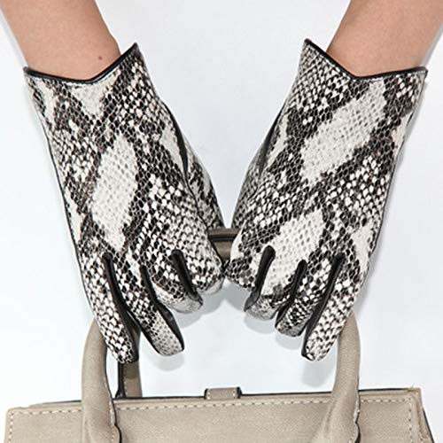 Handschuhe Echte Leder-Handschuhe weiche Warmer Touch Screen Handschuhe Thick einen.Kreislauf.durchmachentreibende Fäustlinge (Color : Snake Texture, Gloves Size : M)