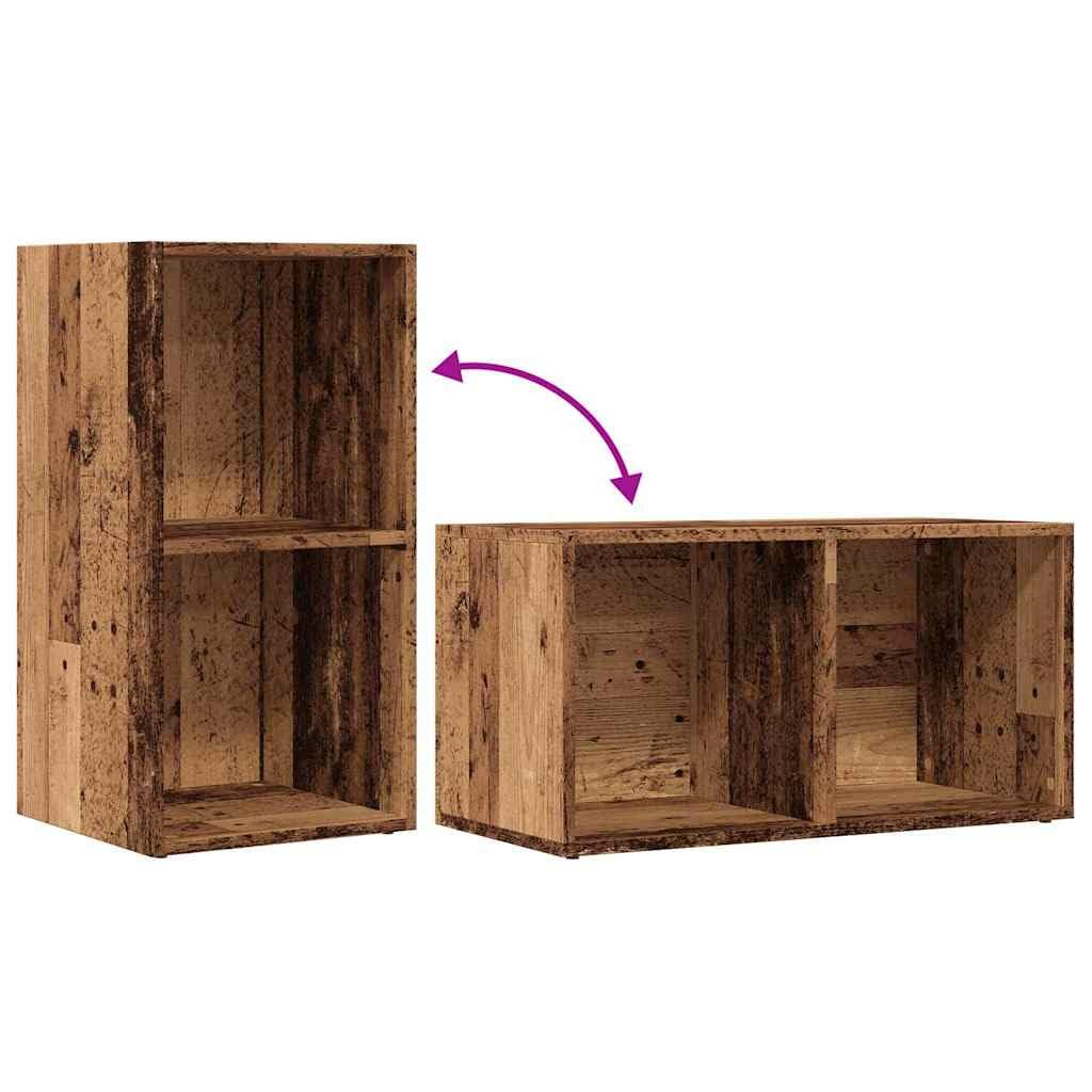 vidaXL Aufbewahrungstruhe Altholz-Optik 69,5x34x36 cm Holzwerkstoff, Aufbewahrungstruhe, Plattenspielereinheit, Plattenspielerständer mit Aufbewahrung