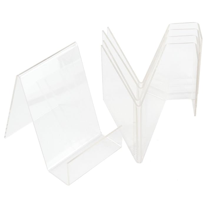 Buy Pack of 5 Clear Acrylic Book Sign Holder Slanted Display Stands