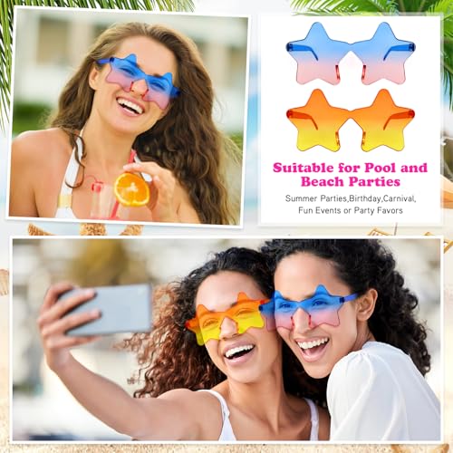 12/24 Mixed Style Rimless Sunglasses Retro Colored Party Glasses Funny Rimless Pool Bachelor Costume Accessories4