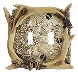 Decorative Deer Antler Light Switch Plate Cover (Double)