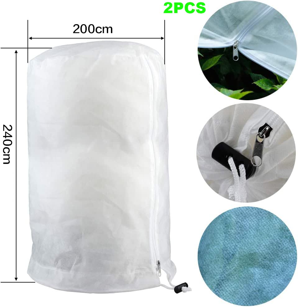 Hysagtek 4 Coperture Invernali Per Piante In Tessuto Non Tessuto, 80x120 Cm, Con Cerniera E Coulisse, Antigelo