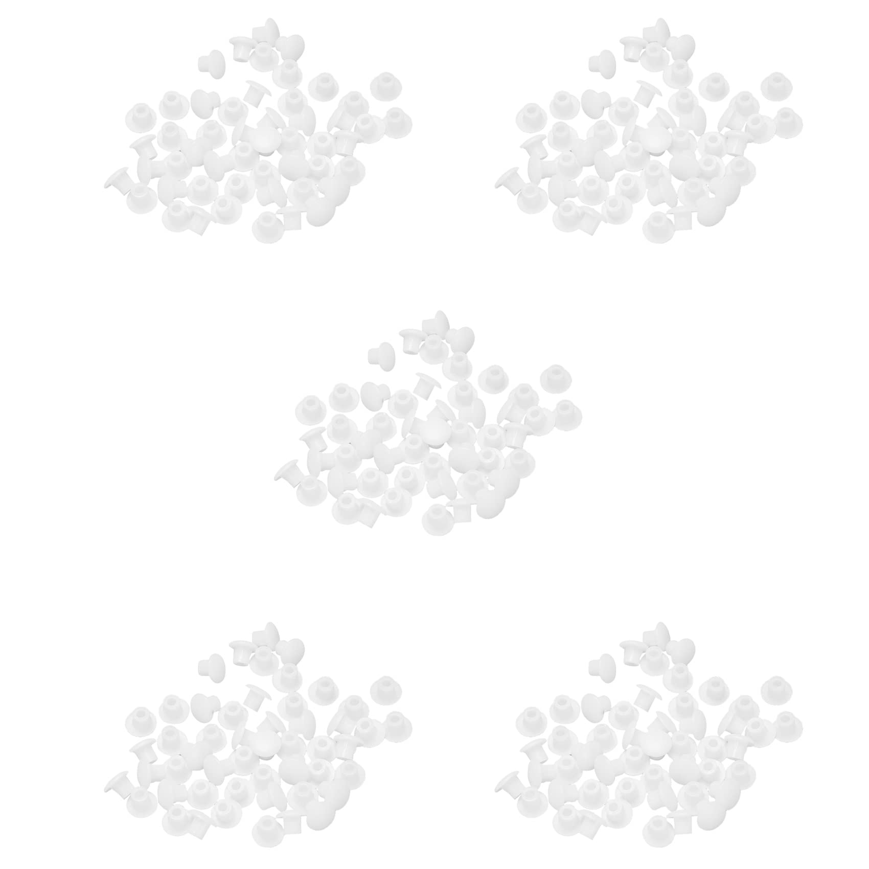 Jnchdghwa Plastic Round Shaped Cover Cap Lid White 250Pcs for 5mm Dia Hole