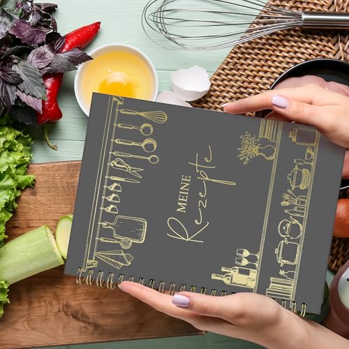 BIROYAL Rezeptbuch zum Selberschreiben A5, Kochbuch Selbst Schreiben, Rezeptbuch für 100 Lieblingsrezepte, Kochbuch zum Selberschreiben, Recipe Book Backbuch Schreiben, Rezepte Buch zum Ausfüllen