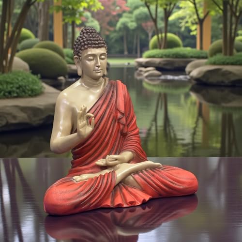 Image of 2 Feet Buddha Statue for Home Decor, Garden and Gifting, Big Size, Made of Resin, Premium Luxury Decoration Showpiece, Vastu Feng Shui for Good Luck, Happiness (Natural Rust)