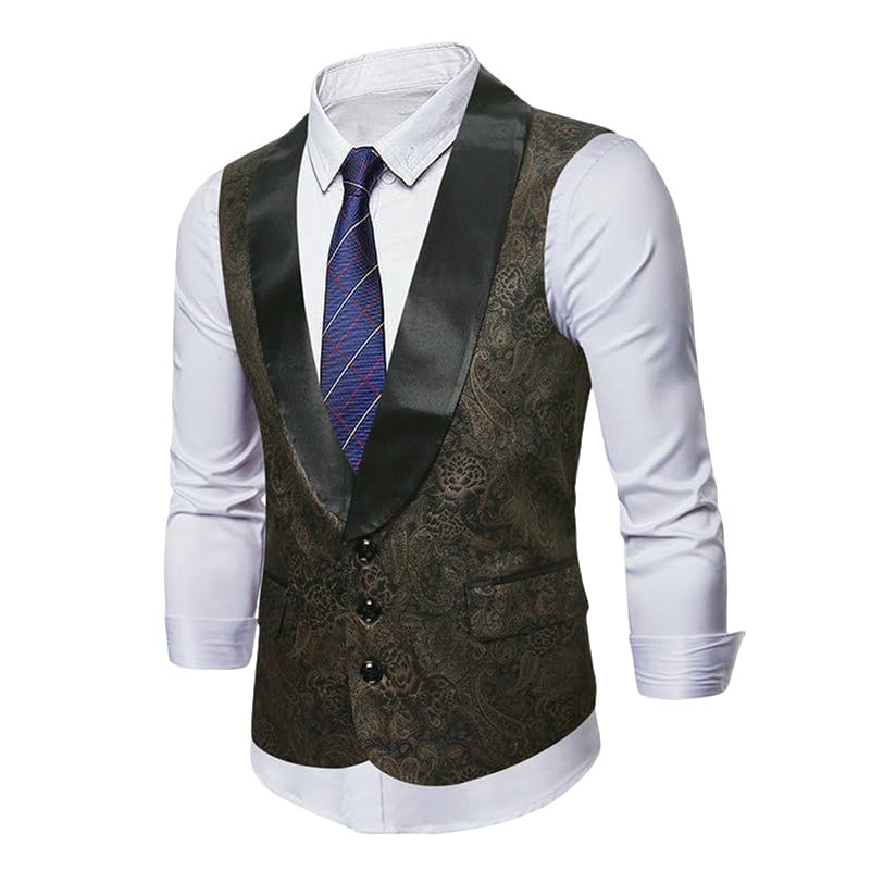 Gilet à simple boutonnage homme col à revers pour l'automne et l'hiver