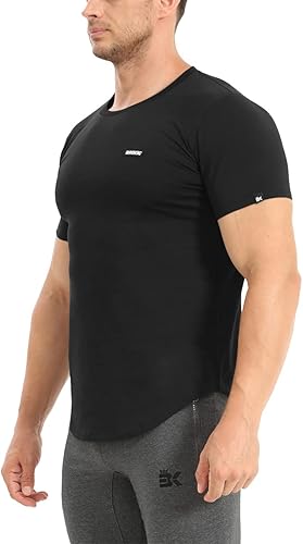 Miniatura 5 de BROKIG Camiseta de entrenamiento de gimnasio TDry Bold para hombre, ajuste casual, culturismo, camisas de manga corta para hombre