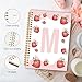 Locomiss Strawberry Initial Letter M Notebook Journal, Cute Pink Spiral Notebook Journal for Teen Girls Women, Personalized Journals for Women, 5.5x8.16