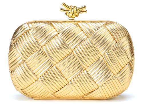 Image of Clutch Purses for Women, Vegan Leather Evening Handbag with Gold Chain