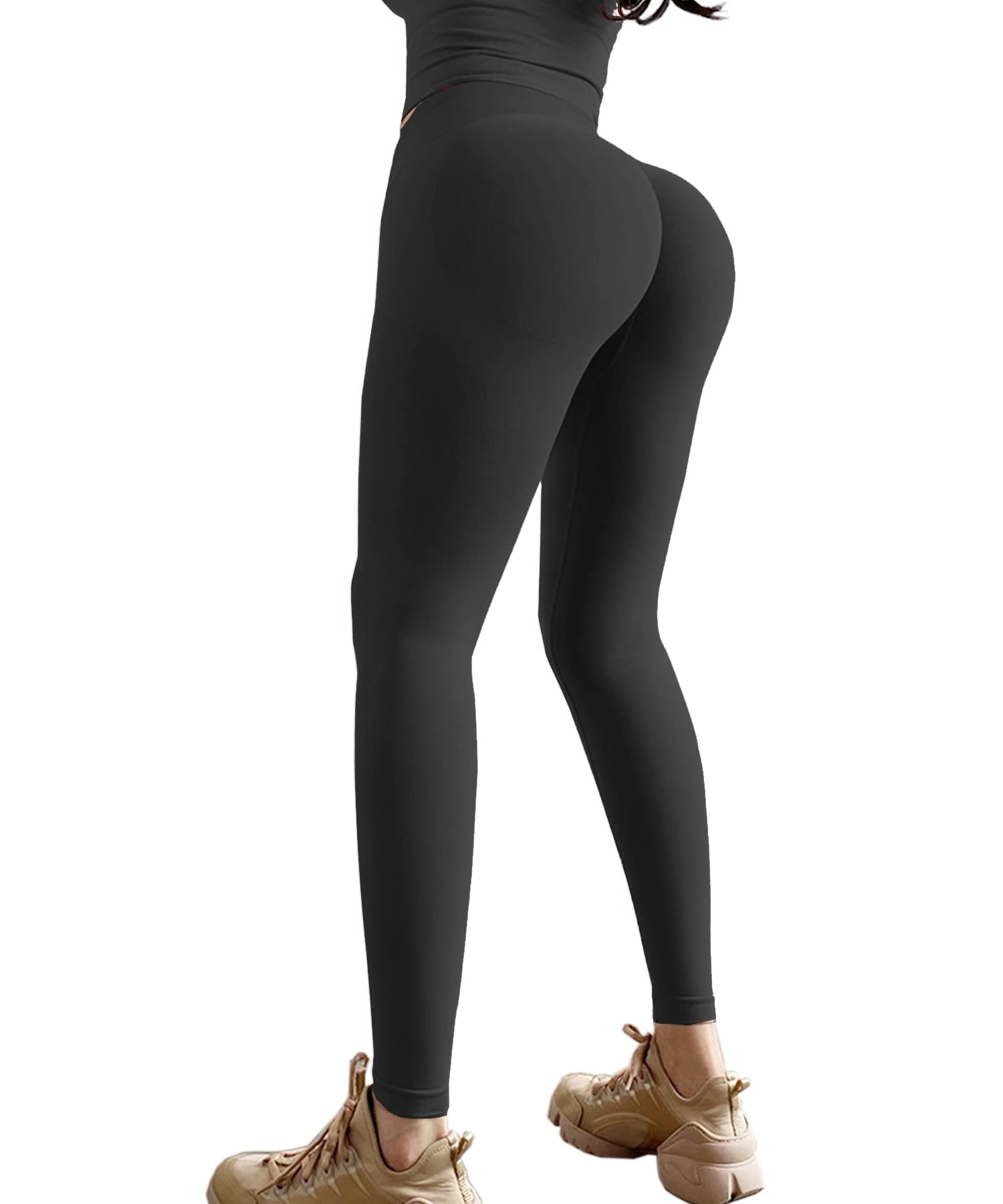 Merlvida Leggins Sportivi Donna Vita Alta Leggings Push Up Pantaloni Palestra Controllo della Pancia Anticellulite Pantacollant Opaco Elastici Tuta Collant Abbigliamento Sportivo Donna Yoga Fitness