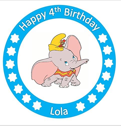 Dumbo cake topper edible wafer sheets personalised 7.5 inch