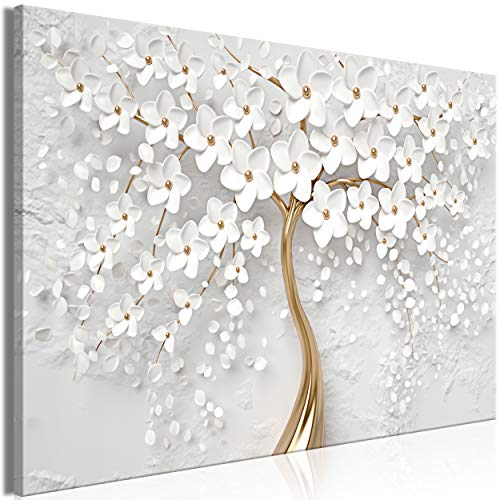 decomonkey | Impression sur Toile intissée Fleurs Abstrait 120x80 cm | 1 Piece | Tableau mural Image sur Toile Photo Images Motif Moderne Décoration tendu sur Chassis Arbre Ornemant