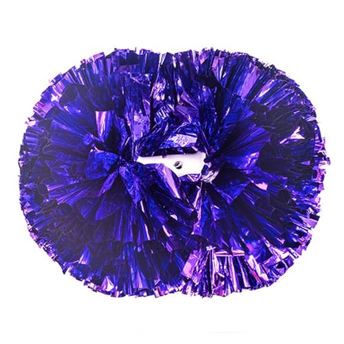 Aimengyingaizimo 2 Pack Pom Poms Cheerleading, Cheerleading Pom Poms for Girls with Baton Handle, Cheer Pompoms for Sports Team Spirit Cheering, Pompoms Cheerleader Kids (Purple, Upgraded Version)