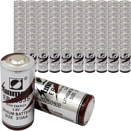 Pilas ER14335 3.6V 1650mAh Lithium 100 piezas miniatura 1
