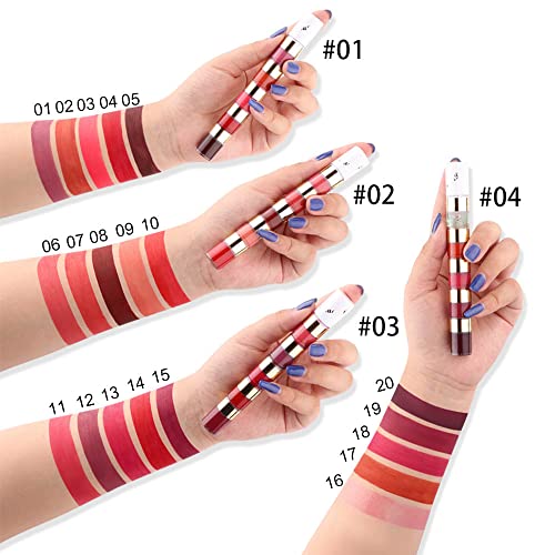 Evpct 20 Colors Liquid Matte Lipstick Set Lip Stick Stain Packs Matte For Dark Skin Women,Dark Red Mat Matt Long Lasting Original 24 Hour Matte Lipstick Lapiz Labiales Mate 24 Horas Originales Mate #TOP5