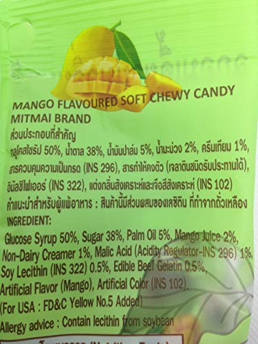 Caramelos masticables suaves sabor mango 110g 32 tabletas miniatura 4
