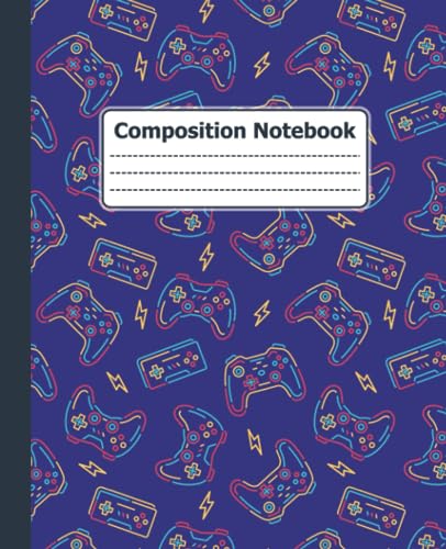 Composition Notebook: Wide-Ruled 110-Page Paper Journal | Cool Colorful PlayStation Xbox Gaming Controllers for Boys and Girls (Back-to-School Supplies for Kids, Teens, and Students) image 2