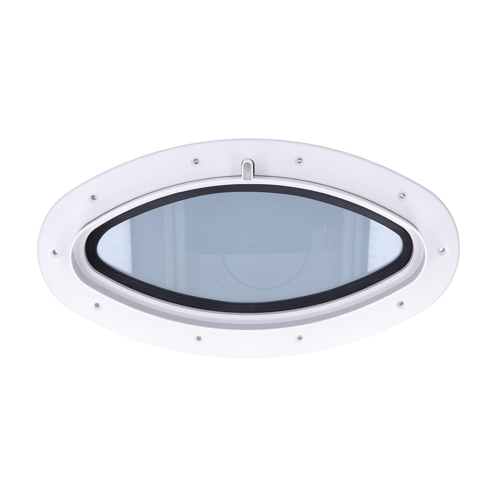 Yctze Oblò per Barche Oblò Ovale Bianco in Vetro Temperato Finestra Apribile per Yacht per Barche Marine RV 16 X 8‑5/8 Pollici