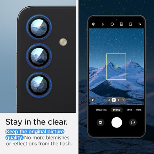 Image of Spigen EZ Fit Optik Pro Tempered Glass Camera Lens Protector Guard for Galaxy S24 (Black) - 2 Pack