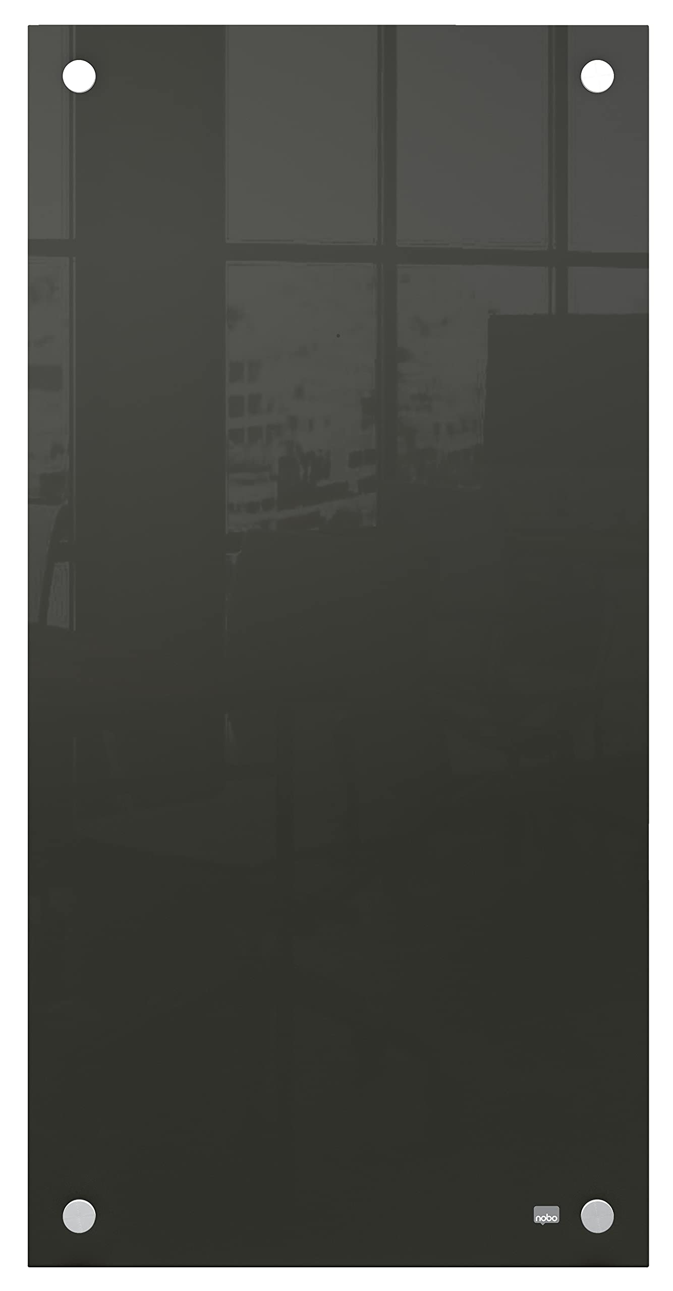 Nobo, Mała Szklana Tablica Suchościeralna, Bezramkowa, Narożny Montaż Ścienny, do Domu/Biura, 300 × 600 mm, w Zestawie Marker Suchościeralny Nobo, Kolor Czarny (1915609)