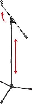 Gator Frameworks حامل ميكروفون ثلاثي القوائم خفيف الوزن مع ذراع قسم واحد، GFW-MIC-1500