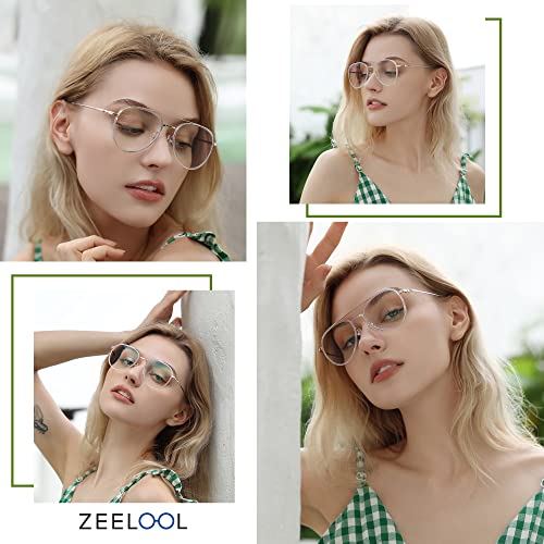 Zeelool Readers Chic Tr90 Aviator Reading Glasses For Women With Standard Anti-Reflective Coating Ellis Tx531583-03 (Crystal, 1.25) #TOP1