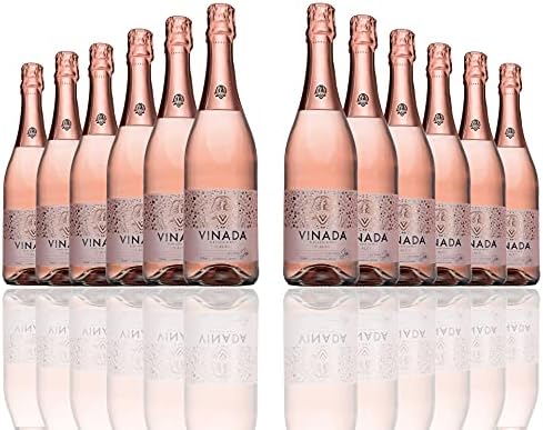 VINADA - Sparkling Rosé - Zero Alcohol Wine - 750 mL (12 Glass Bottles)