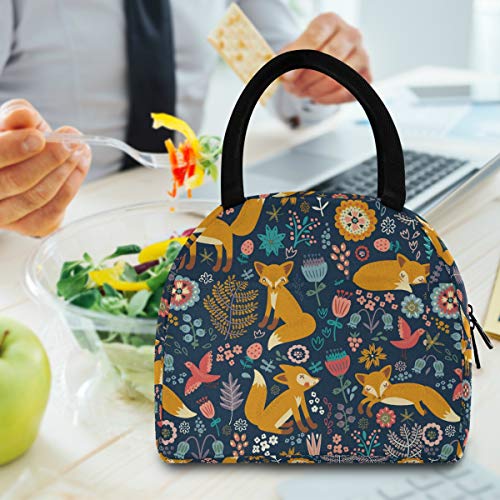 Orezi Cute Cartoon Forest Fox School Lunch Bag For Girls Boys,Insulated Lunch Tote Bag,Leakproof Container Lunchbox For Woman Men Work Picnic Hiking Fishing #TOP5