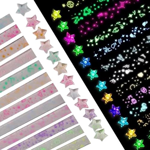 HDGSAFD Origami Étoile 630 Pièces, Matériaux Artisanaux en Papier pour Bricolage, Accessoires Origami pour Enfants, Origami Étoile Lumineuse Créative