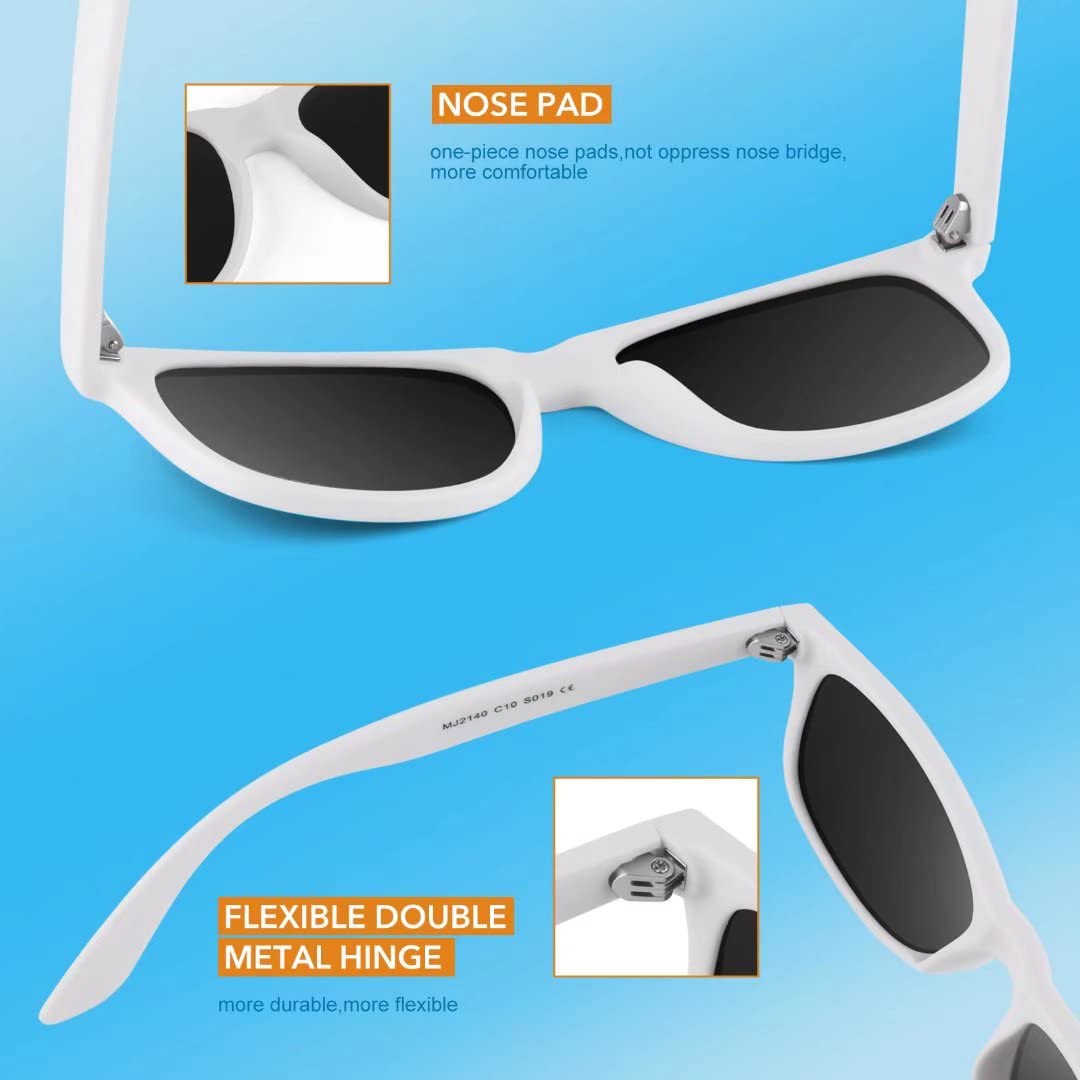 LINVO Occhiali da Sole da Uomo Donna Polarizzati Guida Protezione 100% UV400 Retrò Anni '80 Design