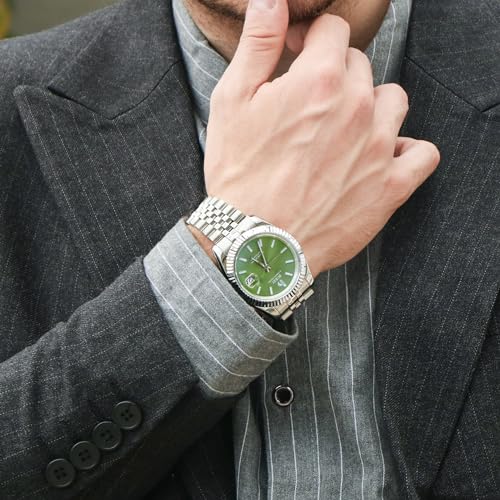 Image of BUREI Men's Classic Luxury Watch Stainless Steel Waterproof Machine Watch Fashion Double Watches Date Sapphire Crystal