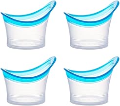 Eyewash Cups Set of 4 Eye Wash Eye Cups 10ml Silicone Cleaning Cups Eyecups Graduated Transparent Eye Wash Cups Eye Cleansing Containers Allergies Washable Reusable for Men and Women (Blue)