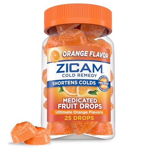 Zicam Cold Remedy Zinc Medicated Fruit Drops Ultimate Orange 25 Count (Pack of 1)