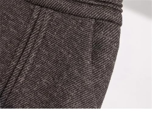 Women Fall Winter in Woolen Fabric Vintage Style Mid Plus Size High Waist Midi A- Line Skirt Black XL3