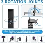 Airplane Phone Holder, 2 Pack 360 Degree Rotation Plane Phone Holder Foldable Handsfree Phone Stand Travel Essentials for Tray Table