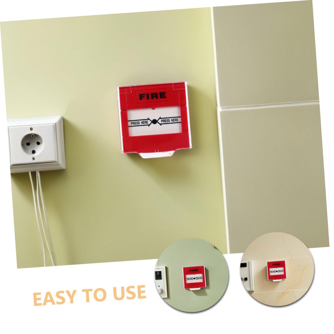 SEWACC 2 Botones de Alarma contra Incendios Plástico Rojo Reinicio Manual Diseño Visible y Compatible Sistemas, Adecuado para Espacios Públicos y Hogar