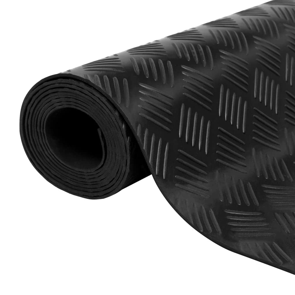 vidaXL Alfombrilla de Goma Antideslizante Ajedrezado Baldosas de Caucho Esterilla Suelo Hogar Oficina Garaje Moquetas Materiales Construcción Bricolaje Resistente 1,5x4 m 3 mm