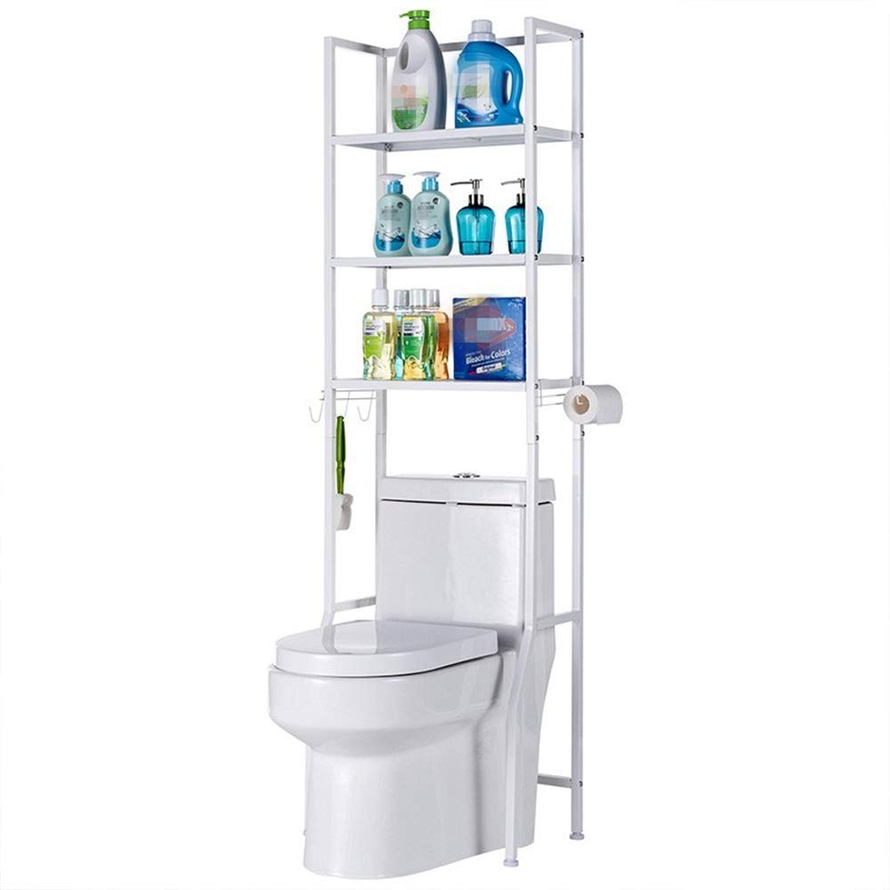 Bathroom Shelves Space Saver Bathroom Shelf Storage Organizer 3 Shelf Over The Toilet Storage Rack Utility Metal Wihte