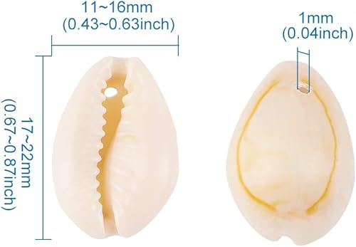 Miniatura 3 de Cheriswelry 50 cuentas de concha en espiral natural blanca, conchas marinas, cuentas espaciadoras de playa, dijes de conchas de cauri, cuentas