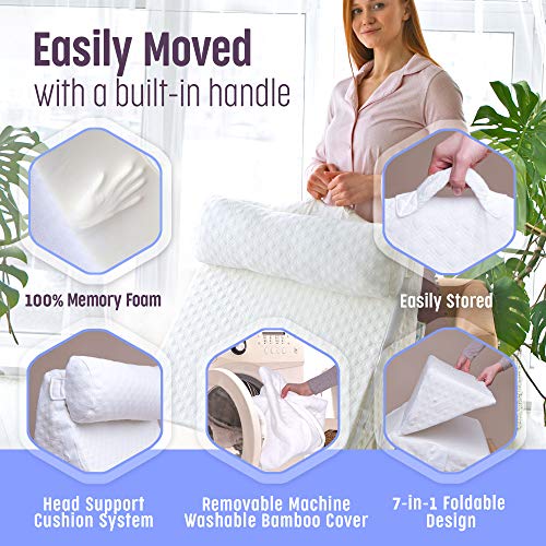 Flexicomfort FCWP001 Bed Wedge Pillow For Sleeping -Adjustable Post Surgery Pillow (7 In 1) -%100 Memory Foam -Head Support Cushion -Incline -Leg Elevation -Pregnancy thumb #5