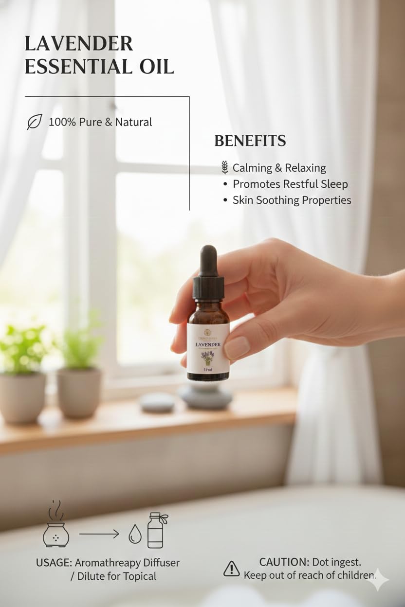 COREESSENCE Lavender Essential Oil 10ml | Pure Therapeutic Grade Aromatherapy Oil for Diffuser, Sleep, Relaxation & Stress Relief | Skin & Hair Care, Massage & DIY Blends | Natural Fragrance Oil (Pack of 1) 3