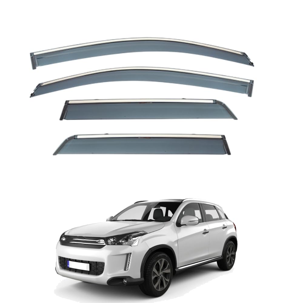 QOEMRHELT 4pc Set In-Channel Wind Deflectors, for C4 Aircross 2012-2017 Window Visors Rain Guards Vent Visors Rain & Sun Protection,Car Accessories