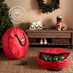 ZOBER 2 Pack Oxford Christmas Wreath Storage Container 30 Inch - Wreath Bag for Artificial Wreaths Box - Waterproof Fabric, Dual Zippered Wreaths Storage Bag With Strong Durable Handles - Red - Image 2