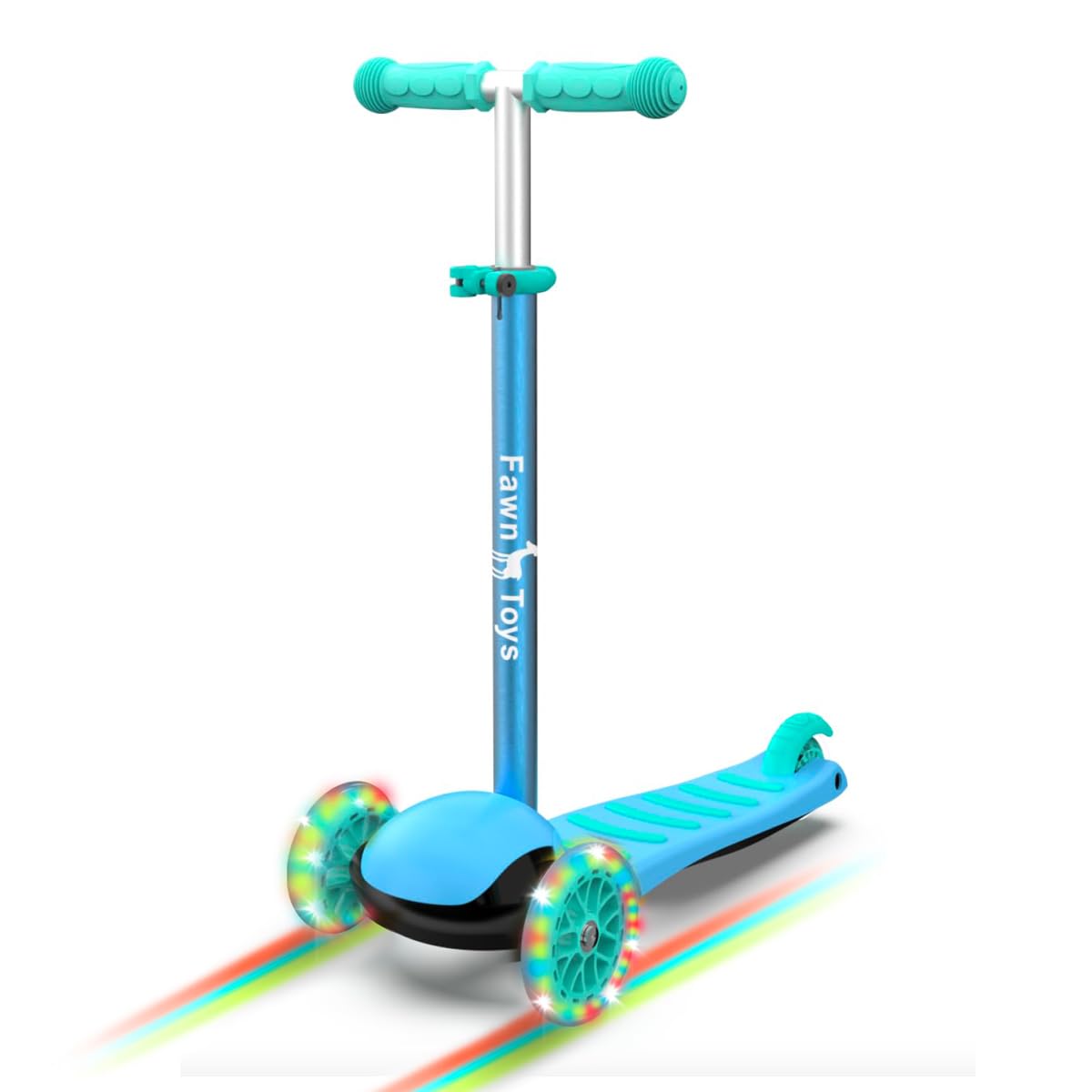 Fawn Toys 3-Wheel Junior Kick Scooter LED Flashing Wheels/Lean to