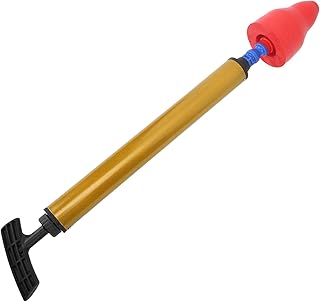 Toilet Plunger, Piston Type Toilet Clog Remover, Rubber Head ABS Handle Toilet Dredge Pipe for Clogged Siphon Toilet (Red)