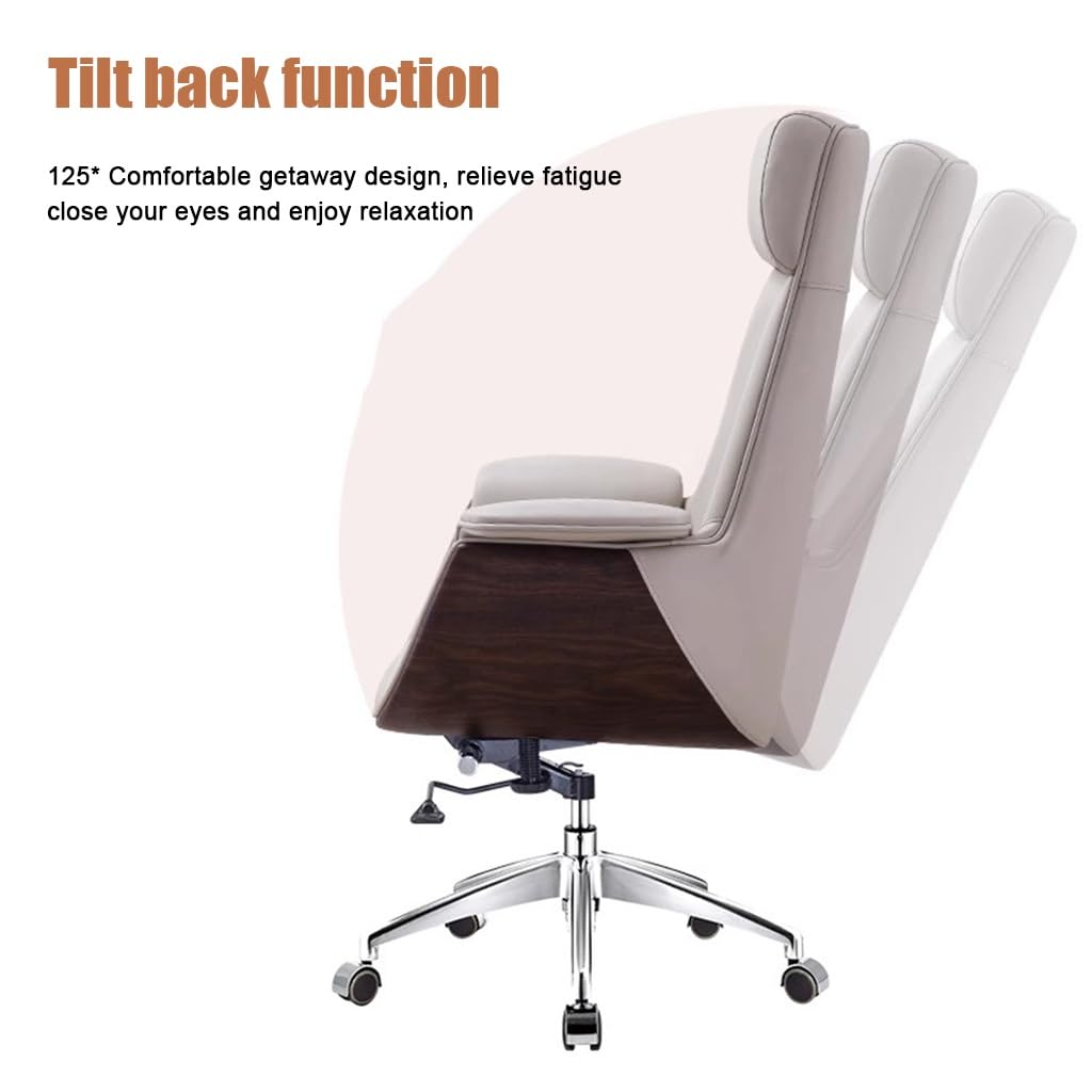 Sedia da ufficio in legno di noce, comoda sedia da scrivania con poggiatesta e braccioli, sedia Omic Anistrat Cuter, per ufficio, studio, camera da letto e dormitorio Colle (5 senza