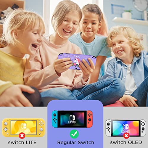 Coque licorne Nintendo Switch violette homicozy avec étui rigide - 6
