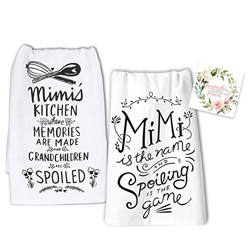 18Th Street Gifts Mimi Kitchen Towels And Refrigerator Magnet - Mimi Gifts From Grandkids - Grandma Gifts From Grandchildren Or First Time Grandma Gifts #TOP4